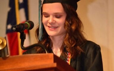 Graduated student talking